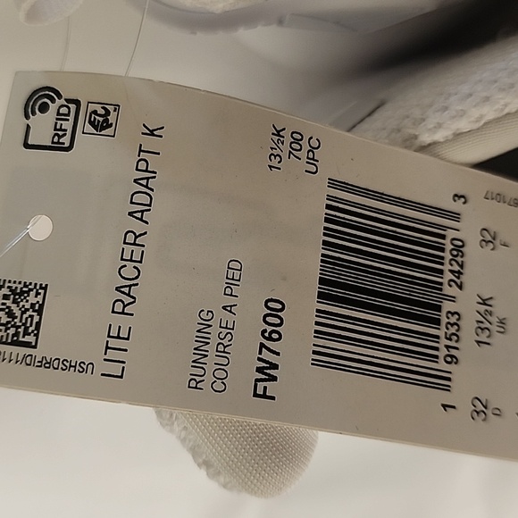 adidas Kids White Slip-On Sneakers with Rainbow Logo Band - Picture 3 of 5